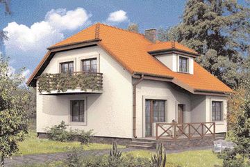  Projekt domu W-1015 (WAA1080) - projekt domu parterowego z poddaszem - Zdjęcie 1