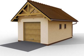  Projekt garażu G10 szkielet drewniany, garaż jednostanowiskowy (SLN2359) - projekt garażu parterowego - Zdjęcie 4