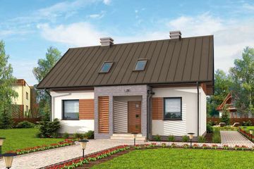  Projekt domu Avalon szkielet drewniany, dom mieszkalny jednorodzinny z poddaszem użytkowym (SLN2360) - projekt domu parterowego z poddaszem - Zdjęcie 1