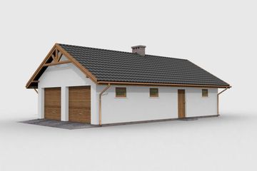  Projekt budynku gospodarczego G1m szkielet drewniany budynek gospodarczy (SLN2361) - projekt budynku parterowego - Zdjęcie 4