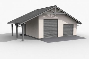  Projekt budynku gospodarczego G6 szkielet drewniany budynek gospodarczy (SLN2362) - projekt budynku parterowego - Zdjęcie 1