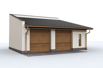  Projekt budynku gospodarczego G97 szkielet drewniany budynek gospodarczy (SLN2364) - projekt budynku parterowego - Zdjęcie 1