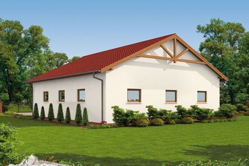  Projekt budynku gospodarczego G51 szkielet drewniany budynek gospodarczy (SLN2365) - projekt budynku parterowego - Zdjęcie 2