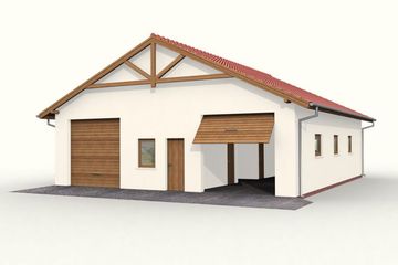  Projekt budynku gospodarczego G51 szkielet drewniany budynek gospodarczy (SLN2365) - projekt budynku parterowego - Zdjęcie 3