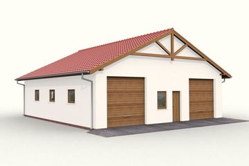  Projekt budynku gospodarczego G51 szkielet drewniany budynek gospodarczy (SLN2365) - projekt budynku parterowego - Zdjęcie 4