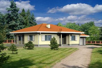  Projekt domu W-1021 (WAA1098) - projekt domu parterowego - Zdjęcie 1