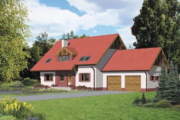  Projekt domu W-0613/G (WAA1101) - projekt domu parterowego z poddaszem - Zdjęcie 1