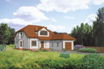  Projekt domu W-0909 (WAA1102) - projekt domu parterowego z poddaszem - Zdjęcie 1