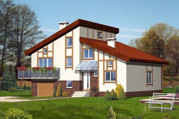  Projekt domu W-0908 (WAA1104) - projekt domu parterowego z poddaszem - Zdjęcie 1