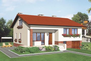  Projekt domu W-0112/A (WAA1127) - projekt domu parterowego z poddaszem - Zdjęcie 1