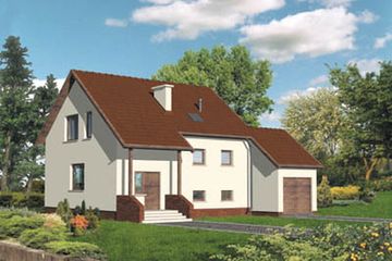  Projekt domu W-0135 (WAA1134) - projekt domu parterowego z poddaszem - Zdjęcie 1