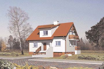  Projekt domu W-0225/A (WAA1135) - projekt domu parterowego z poddaszem - Zdjęcie 1