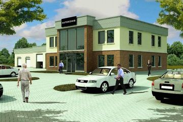  Projekt warsztatu Warsztat z usługą (SLO1049) - projekt warsztatu z pełnym piętrem - Zdjęcie 1