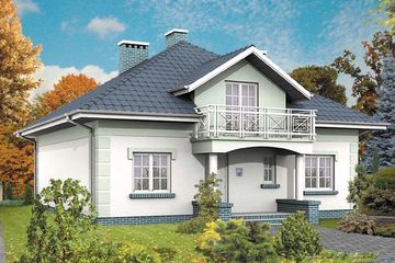  Projekt domu W-1002 (WAA1162) - projekt domu parterowego z poddaszem - Zdjęcie 1