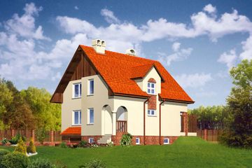  Projekt domu W-0232 (WAA1165) - projekt domu parterowego z poddaszem - Zdjęcie 1