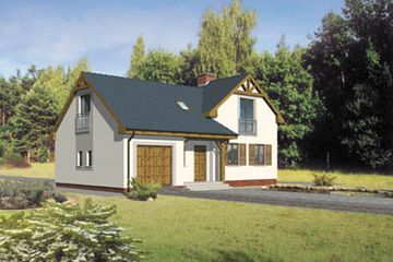  Projekt domu W-0918 (WAA1185) - projekt domu parterowego z poddaszem - Zdjęcie 1