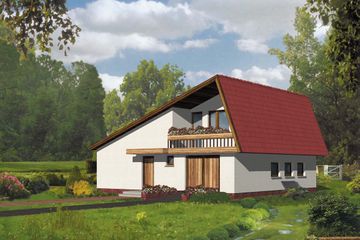  Projekt domu W-0115 (WAA1188) - projekt domu parterowego z poddaszem - Zdjęcie 1