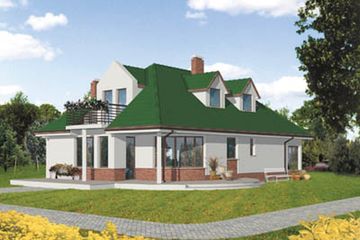  Projekt domu W-0926 (WAA1196) - projekt domu parterowego z poddaszem - Zdjęcie 1