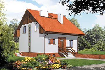  Projekt domu W-0320 (WAA1199) - projekt domu parterowego z poddaszem - Zdjęcie 1