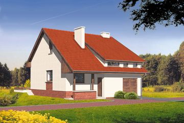  Projekt domu W-0202 (WAA1200) - projekt domu parterowego z poddaszem - Zdjęcie 1