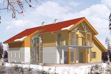  Projekt domu Neptun (KSA1324) - projekt domu parterowego z poddaszem - Zdjęcie 1