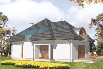  Projekt domu Garda alfa (KSA1327) - projekt domu parterowego z poddaszem - Zdjęcie 1