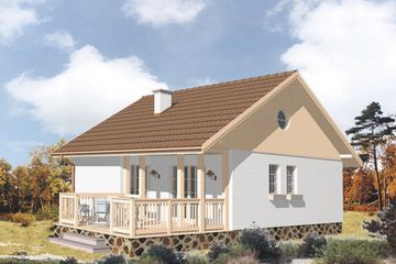  Projekt domu Kos (KSA1328) - projekt domu parterowego z poddaszem - Zdjęcie 1