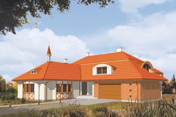  Projekt domu Arka (KSA1334) - projekt domu parterowego z poddaszem - Zdjęcie 1