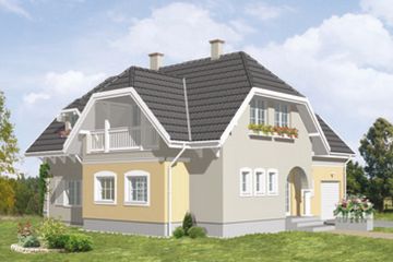  Projekt domu Lider (KSA1335) - projekt domu parterowego z poddaszem - Zdjęcie 2