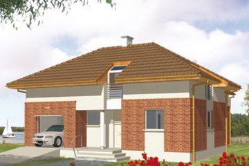 Projekt domu Agat - parterowy z poddaszem dom o powierzchni 185,40 m², dach wielospadowy - ujęcie 2