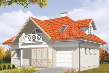  Projekt domu Ametyst (KSA1345) - projekt domu parterowego z poddaszem - Zdjęcie 1