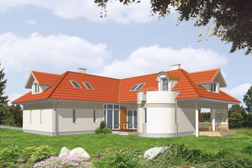  Projekt domu Sanna (KSA1350) - projekt domu parterowego z poddaszem - Zdjęcie 1