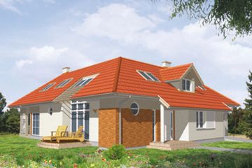  Projekt domu Sanna (KSA1350) - projekt domu parterowego z poddaszem - Zdjęcie 2