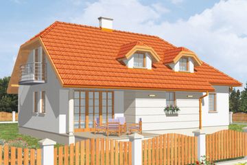  Projekt domu Lotos max (KSA1353) - projekt domu parterowego z poddaszem - Zdjęcie 1