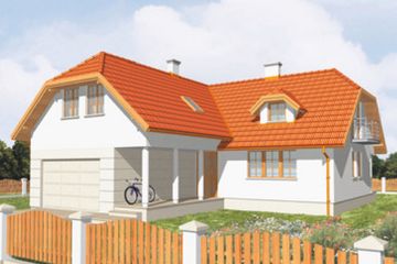  Projekt domu Lotos max (KSA1353) - projekt domu parterowego z poddaszem - Zdjęcie 2