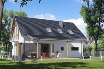  Projekt domu E-159 (WAX1064) - projekt domu parterowego z poddaszem - Zdjęcie 2