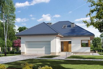 Projekt domu E-164 (WAX1065) - projekt domu parterowego z poddaszem - Zdjęcie 1