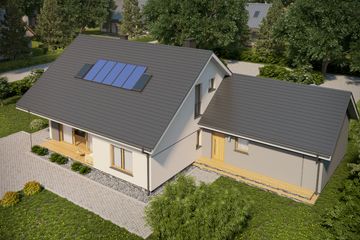 Projekt domu D34A - parterowy z poddaszem dom o powierzchni 134,86 m², dach dwuspadowy - ujęcie 4