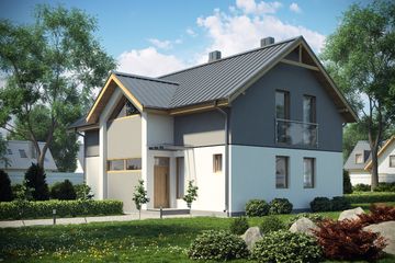  Projekt domu D15A (WAI1386) - projekt domu parterowego z poddaszem - Zdjęcie 1