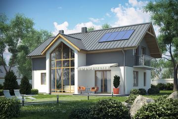  Projekt domu D15A (WAI1386) - projekt domu parterowego z poddaszem - Zdjęcie 2