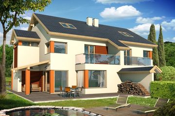  Projekt domu Willa SLONECZNA bliźniak (WRD2071) - projekt domu parterowego z poddaszem - Zdjęcie 3