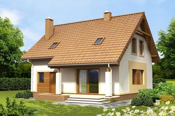  Projekt domu Tamarillo Bursztynowy (WOF1071) - projekt domu parterowego z poddaszem - Zdjęcie 2