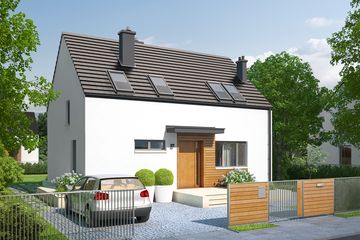  Projekt domu E1 II (wersja A) economic (WRC2568) - projekt domu parterowego z poddaszem - Zdjęcie 1