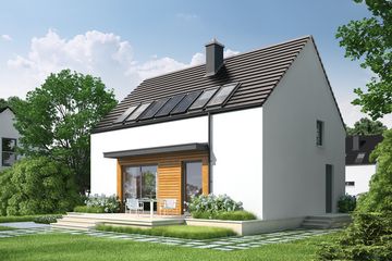  Projekt domu E1 II (wersja A) economic (WRC2568) - projekt domu parterowego z poddaszem - Zdjęcie 2