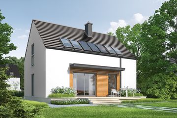  Projekt domu E1 II (wersja A) economic (WRC2568) - projekt domu parterowego z poddaszem - Zdjęcie 3