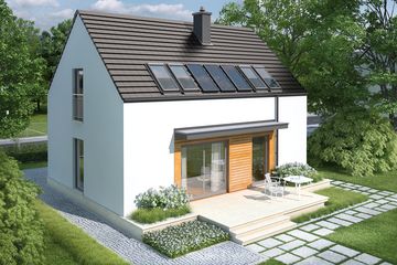  Projekt domu E1 II (wersja A) economic (WRC2568) - projekt domu parterowego z poddaszem - Zdjęcie 4