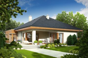 Projekt domu Margaret III G2 - parterowy dom o powierzchni 131,11 m², dach kopertowy - ujęcie 2