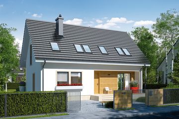  Projekt domu E2 II economic (wersja B) (WRC2572) - projekt domu parterowego z poddaszem - Zdjęcie 1