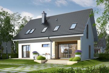  Projekt domu E2 II economic (wersja B) (WRC2572) - projekt domu parterowego z poddaszem - Zdjęcie 3
