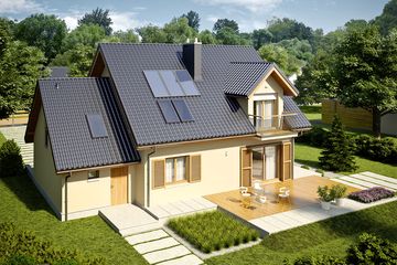  Projekt domu Marisa IV G1 energo (WRC2573) - projekt domu parterowego z poddaszem - Zdjęcie 2